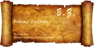 Babay Zajzon névjegykártya